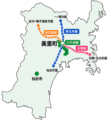 美里町の地図
