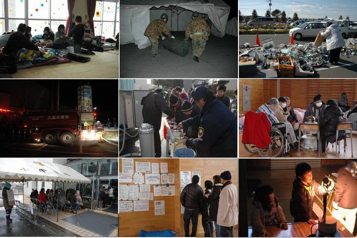 ３月11日発生の地震、避難所と支援